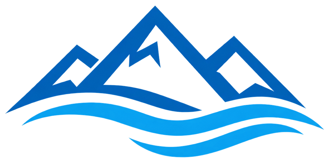 Mountain and flowing water emblem